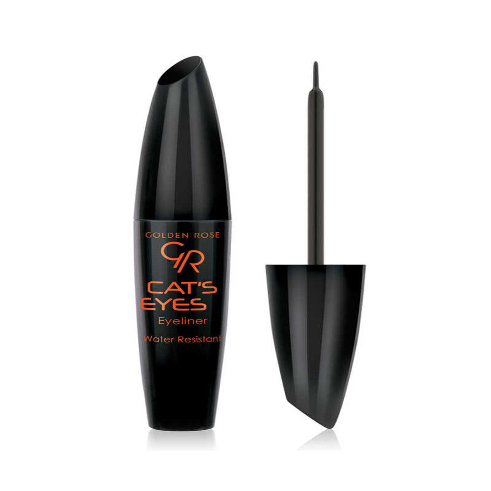 GOLDEN ROSE CATS EYELINER BLACK WATER RESISTANT 6ML