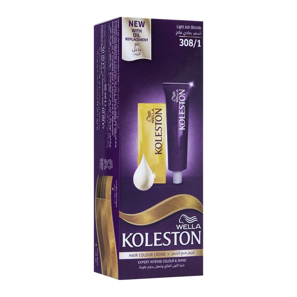 WELLA KOLESTON HAIR COLOR CREAM 308/1 LIGHT ASH BLONDE