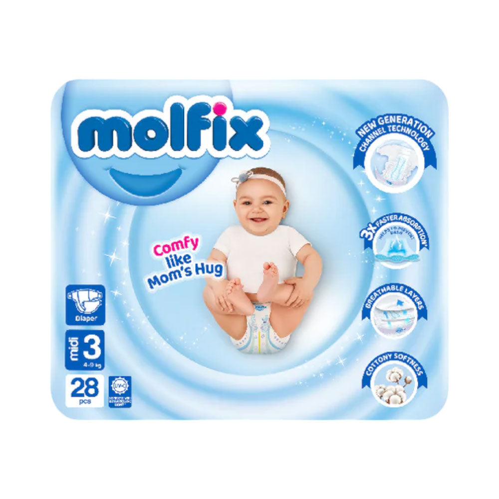 MOLFIX DIAPERS MIDI NO3 4-9 KG 28 PCS