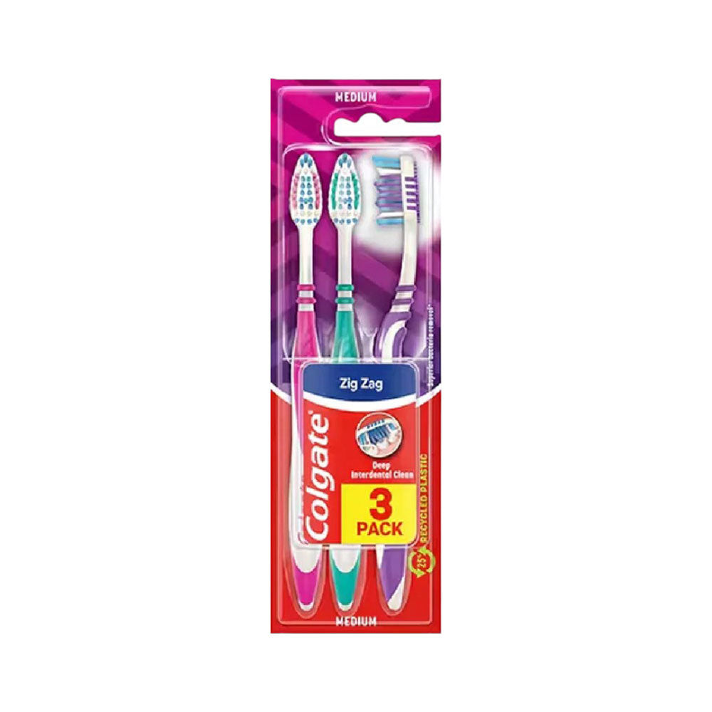 COLGATE TOOTH BRUSH ZIGZAG TRIPLE PACK MEDIUM
