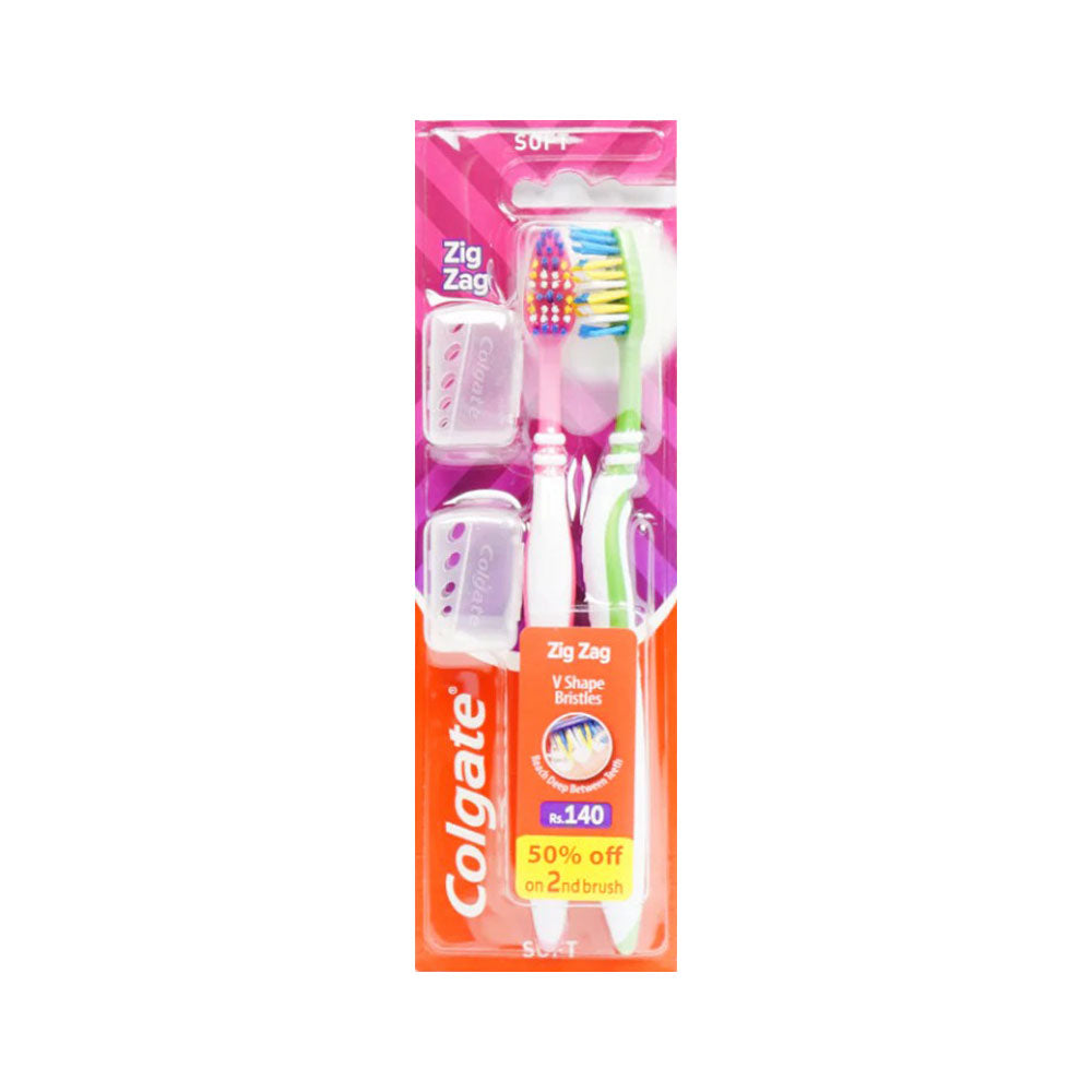 COLGATE TOOTH BRUSH ZIGZAG TWIN PACK SOFT