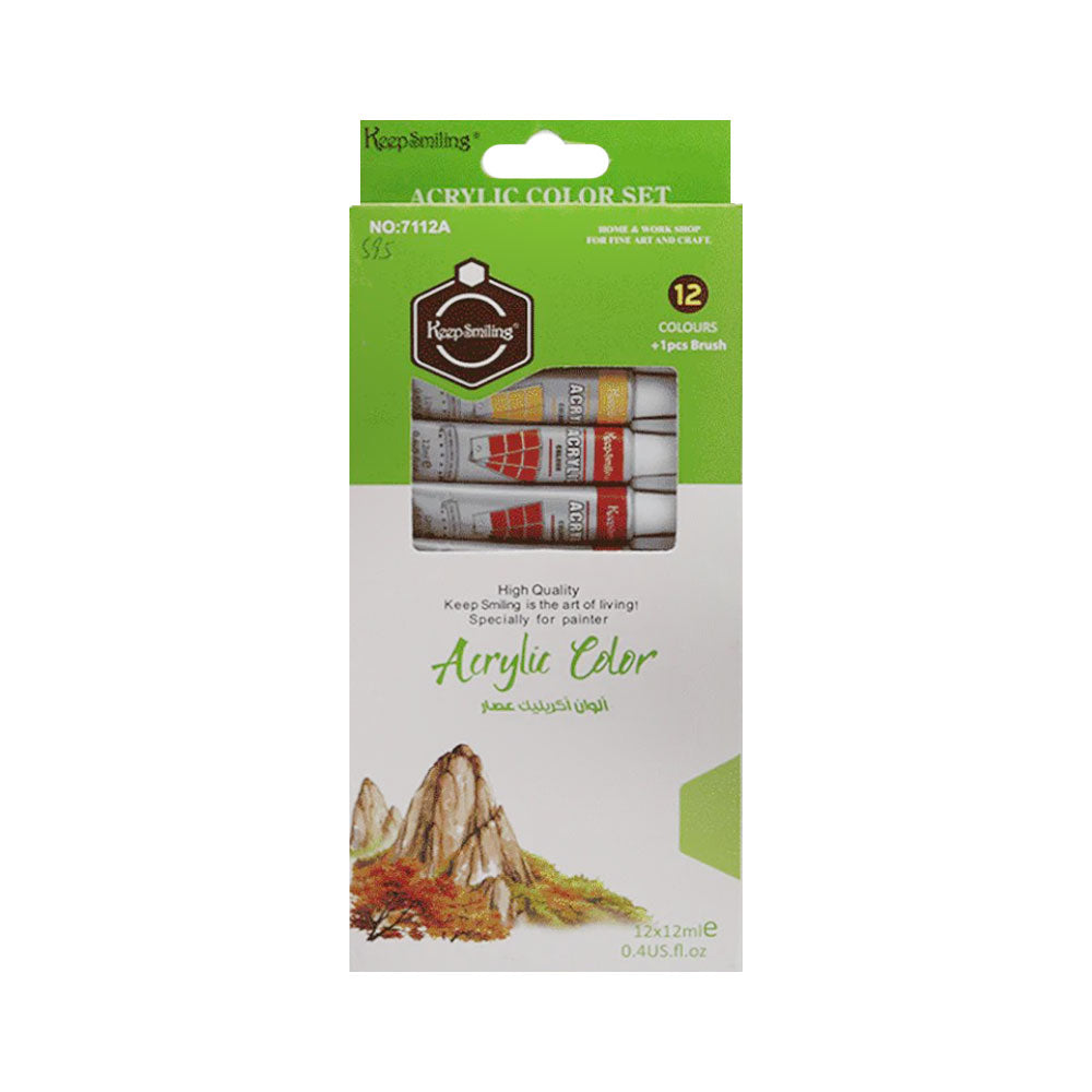 Keep Smiling Acrylic Color 12Pc 7112