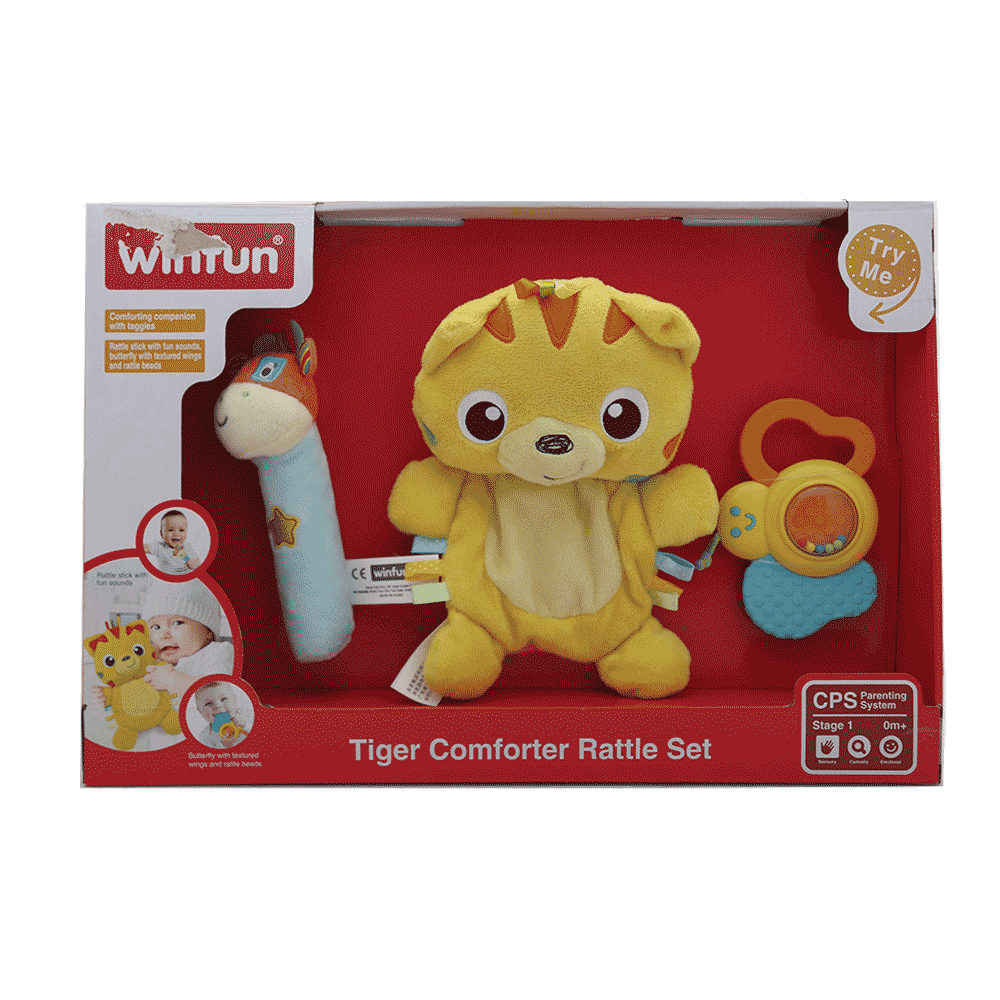 3027-NL WIN FUN TIGER COMFORTER RATTLE SET