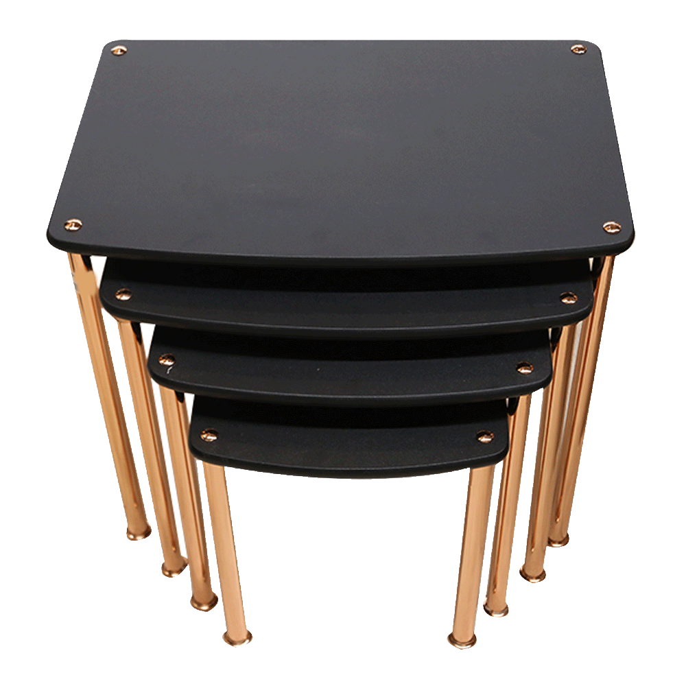 Table Set 4Pc Black Gold
