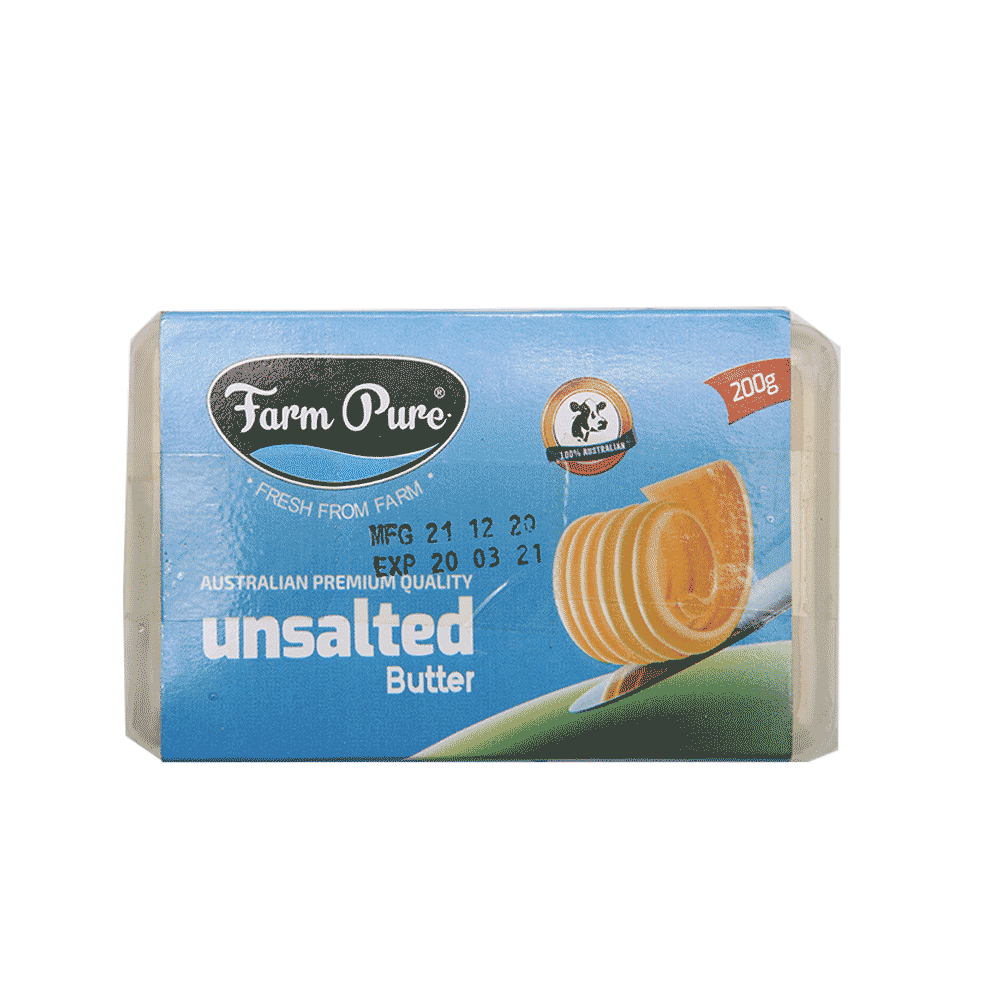 FARM PURE BUTTER UNSALTED 200GM