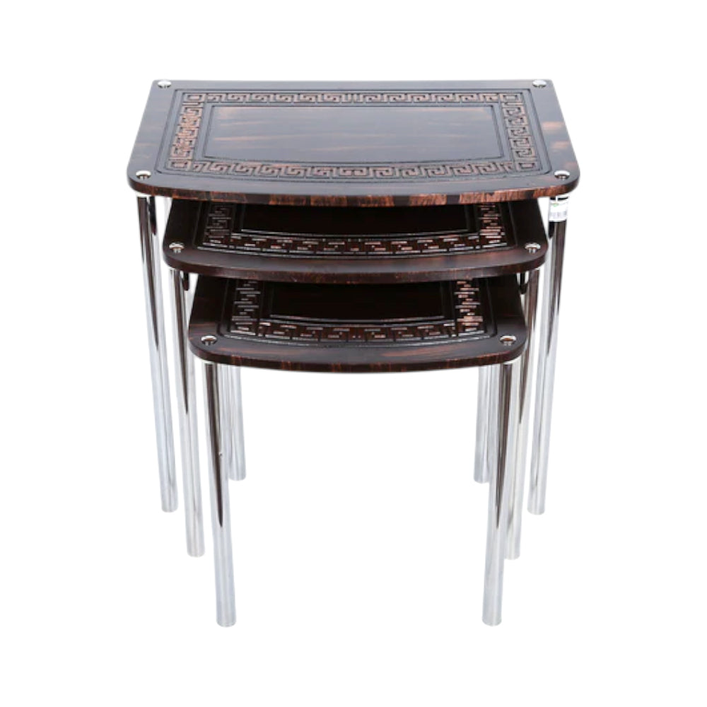 TABLE SET 3 PC BLACK GOLDEN 01