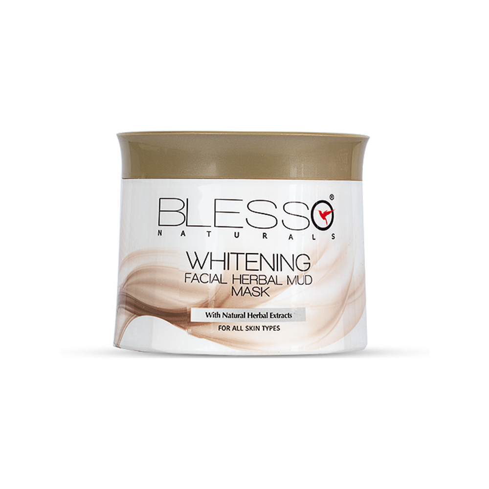 BLESSO NATURALS WHITENING FACIAL HERBAL MUD MASK JAR 500 ML