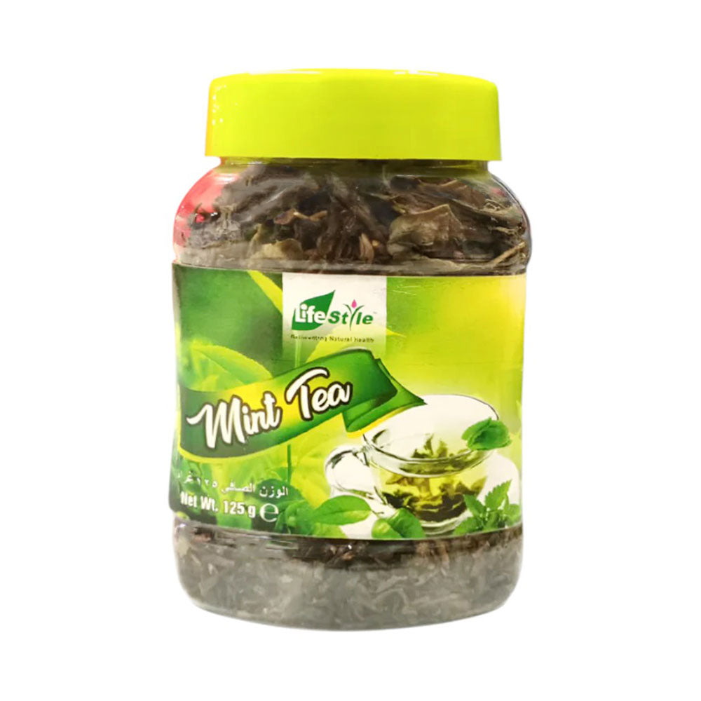 LIFESTYLE GREEN TEA MINT JAR 125GM