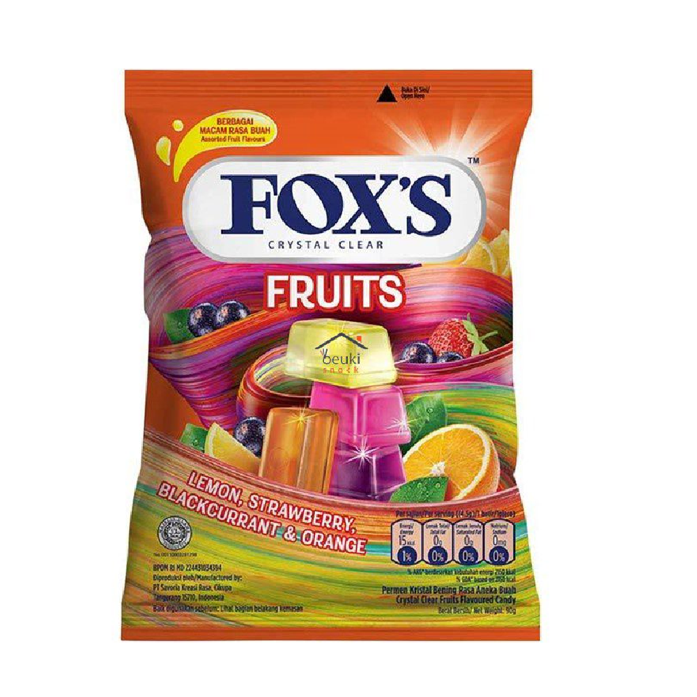 FOXS CANDY MIX FRUITS CRYSTAL CLEAR 90 GM