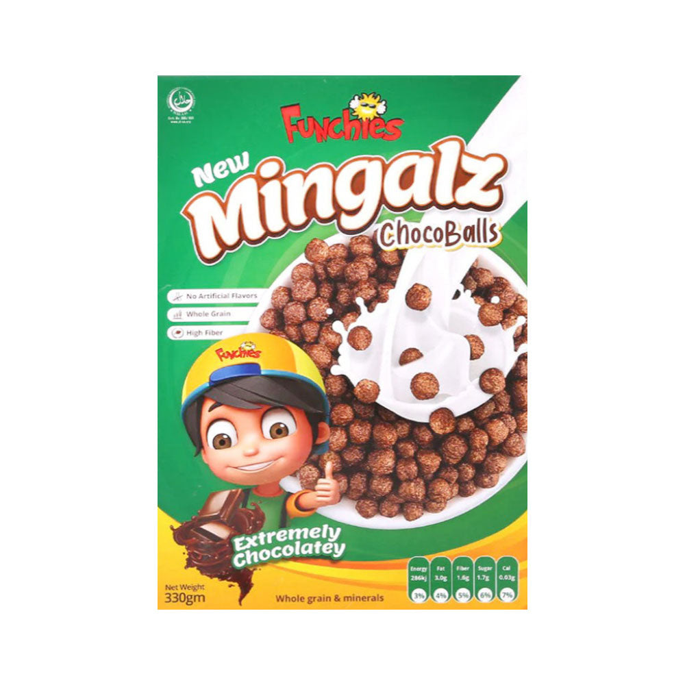 FUNCHIES GREEN MINGALZ CEREAL CHOCOBALLS 330 GM