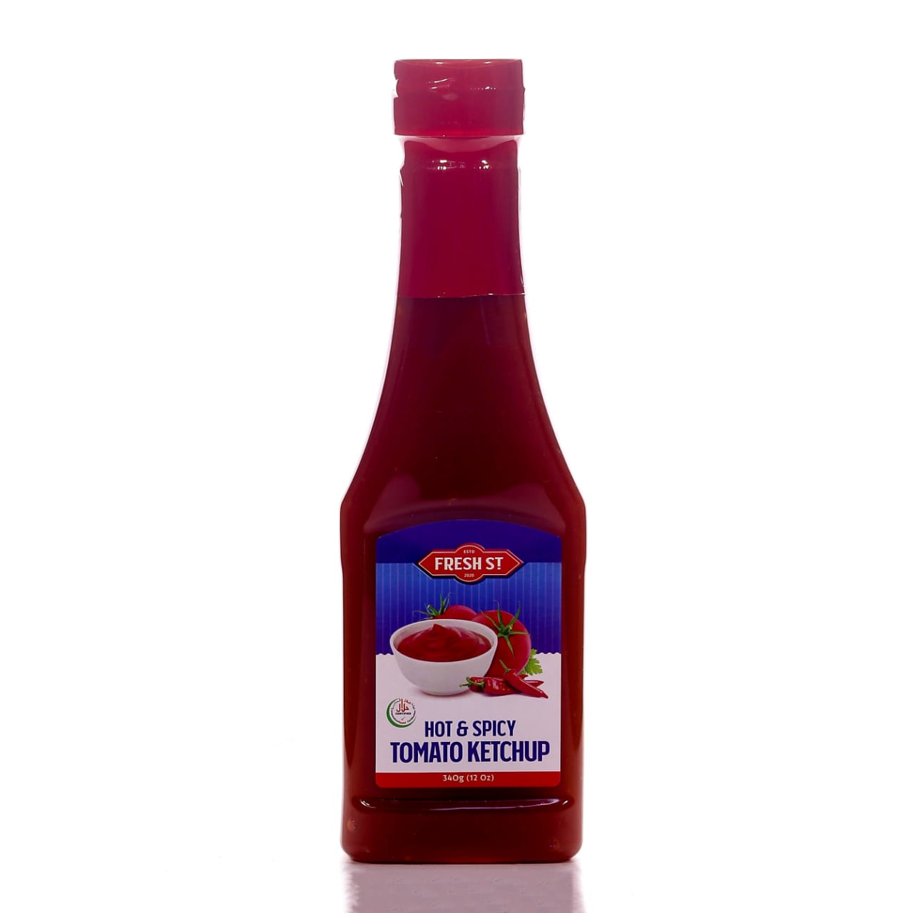 FRESH ST HOT & SPICY TOMATO KETCHUP 340GM