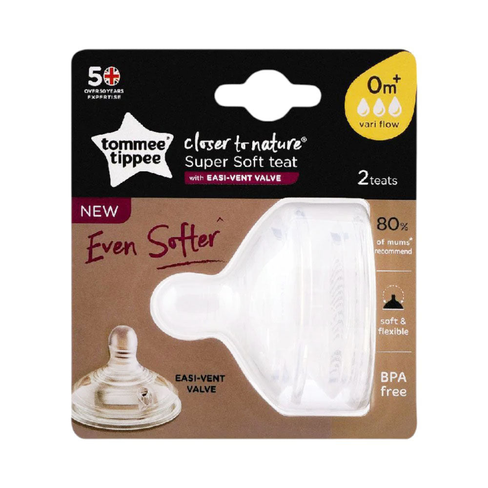 TOMMEE TIPPEE BABY TEATS EVEN SOFTER 0M+ 2PC 421140/38