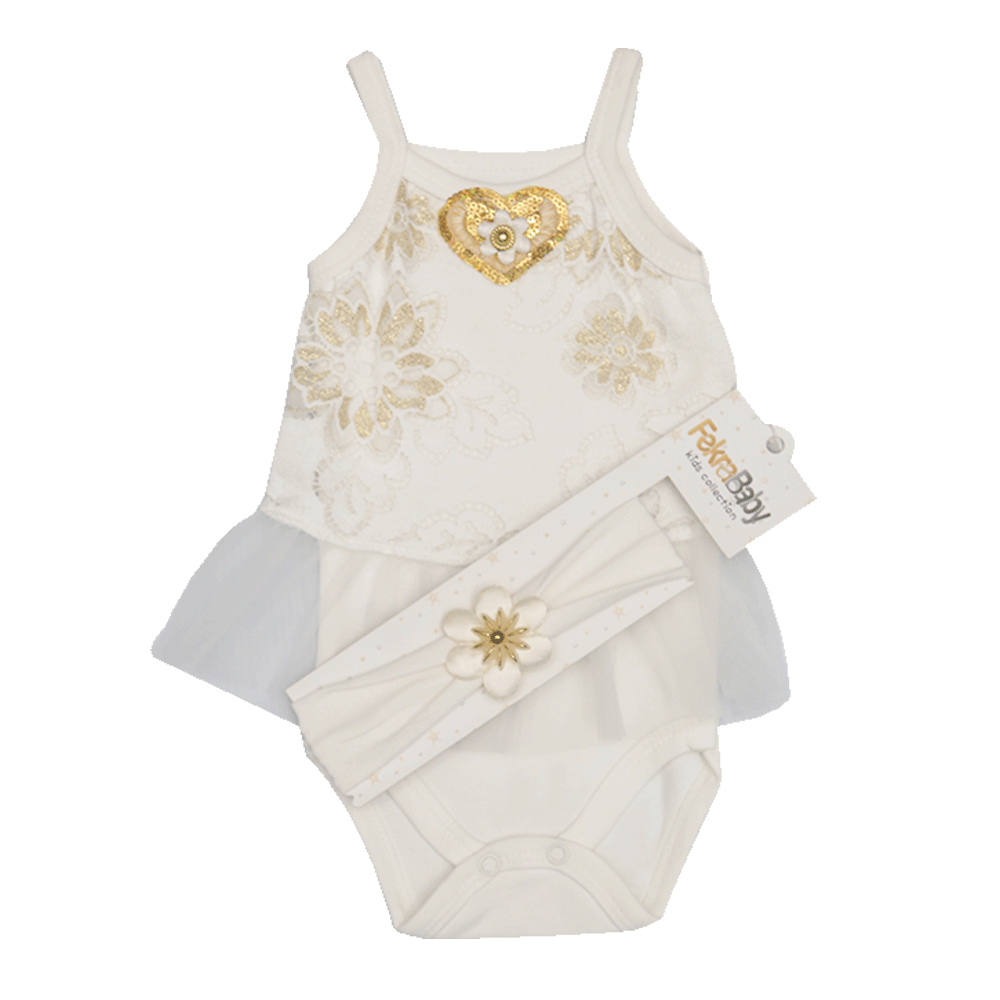 GIRLS S/L BODY SUIT WITH HEAD BAND 2346 TUR SU-21 0-3M