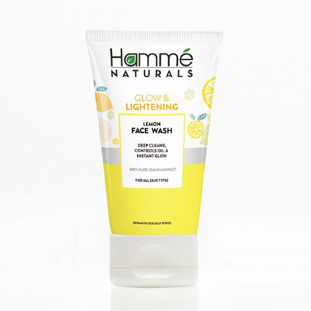 HAMME NATURALS GLOW AND LIGHTENING LEMON FACE WASH 100ML