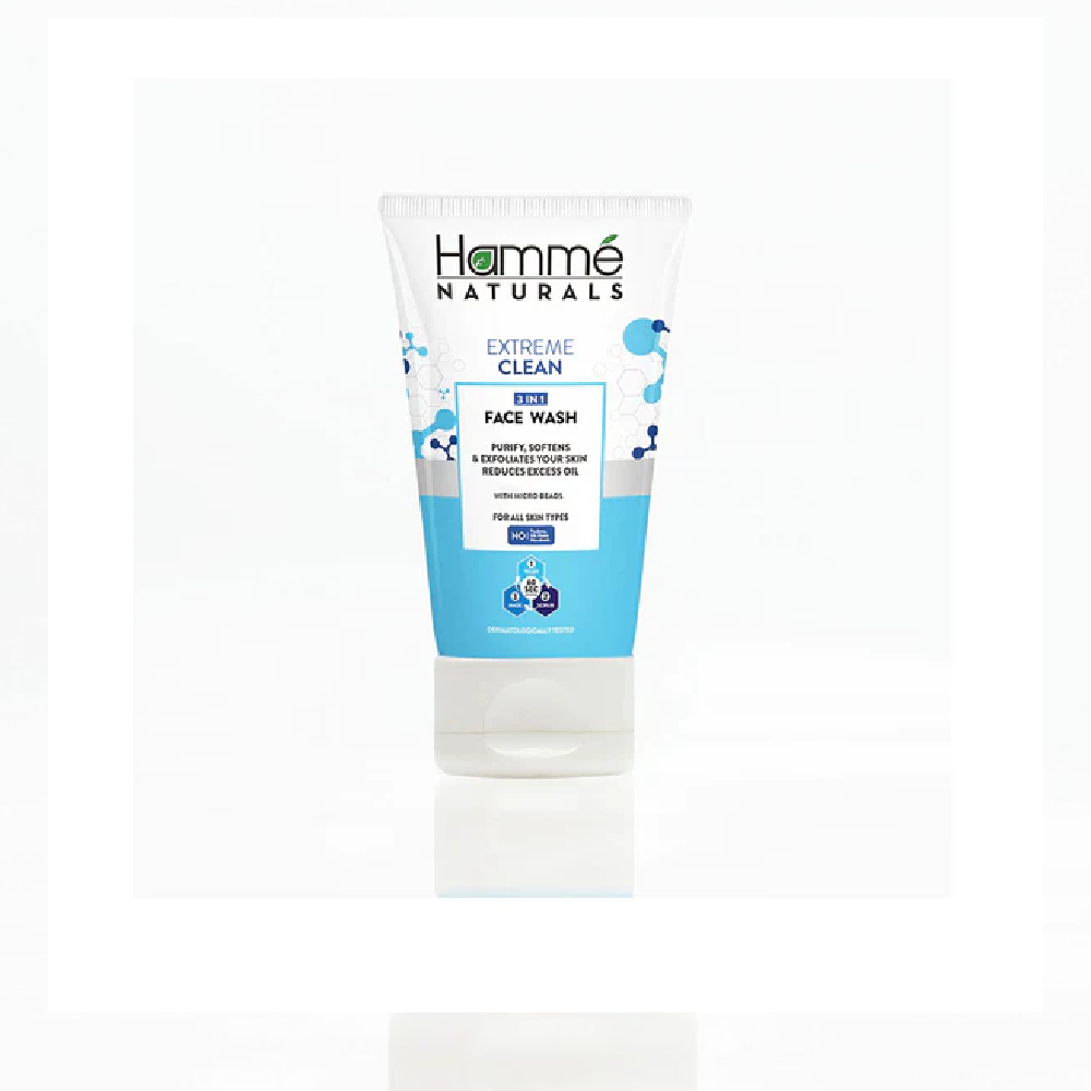 HAMME NATURALS EXTREME CLEAN 3IN1 FACE WASH 100ML