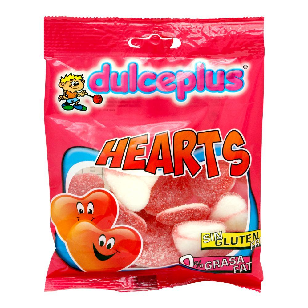 DULCEPLUS JELLY STRAWBERRY HEARTS GLUTEN FREE 100 GM