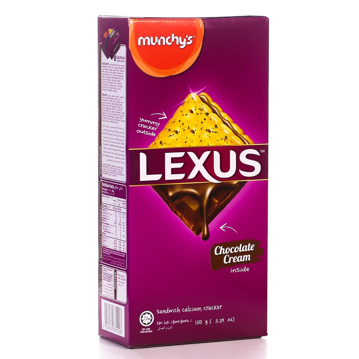 MUNCHYS LEXUS CRACKER BISCUIT CHOCOLATE CREAM 150 GM