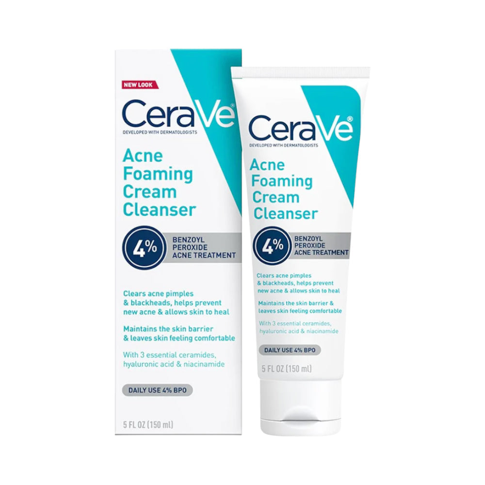 CERAVE ACNE FOAMING CREAM 4% BENZOYL PEROXIDE CLEANSER 150 M
