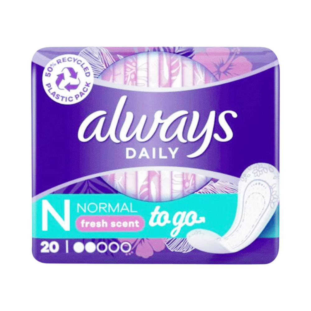 ALWAYS DAILIES LINERS NORMAL GO TO FRESH SCENT 20 S