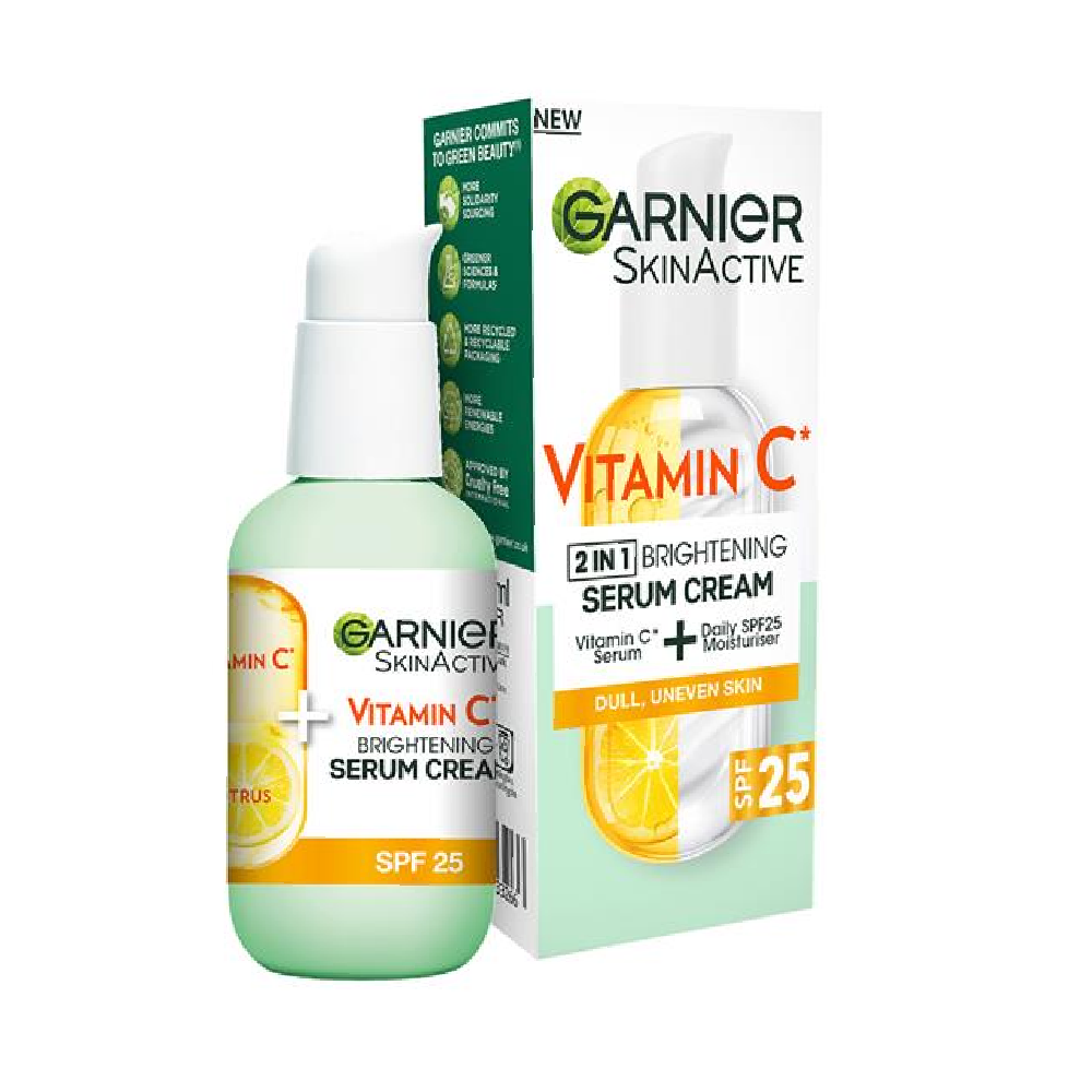 GARNIER SKIN ACTIVE VIT C BRIGHTENING 2IN1 SERUM CREAM 50ML
