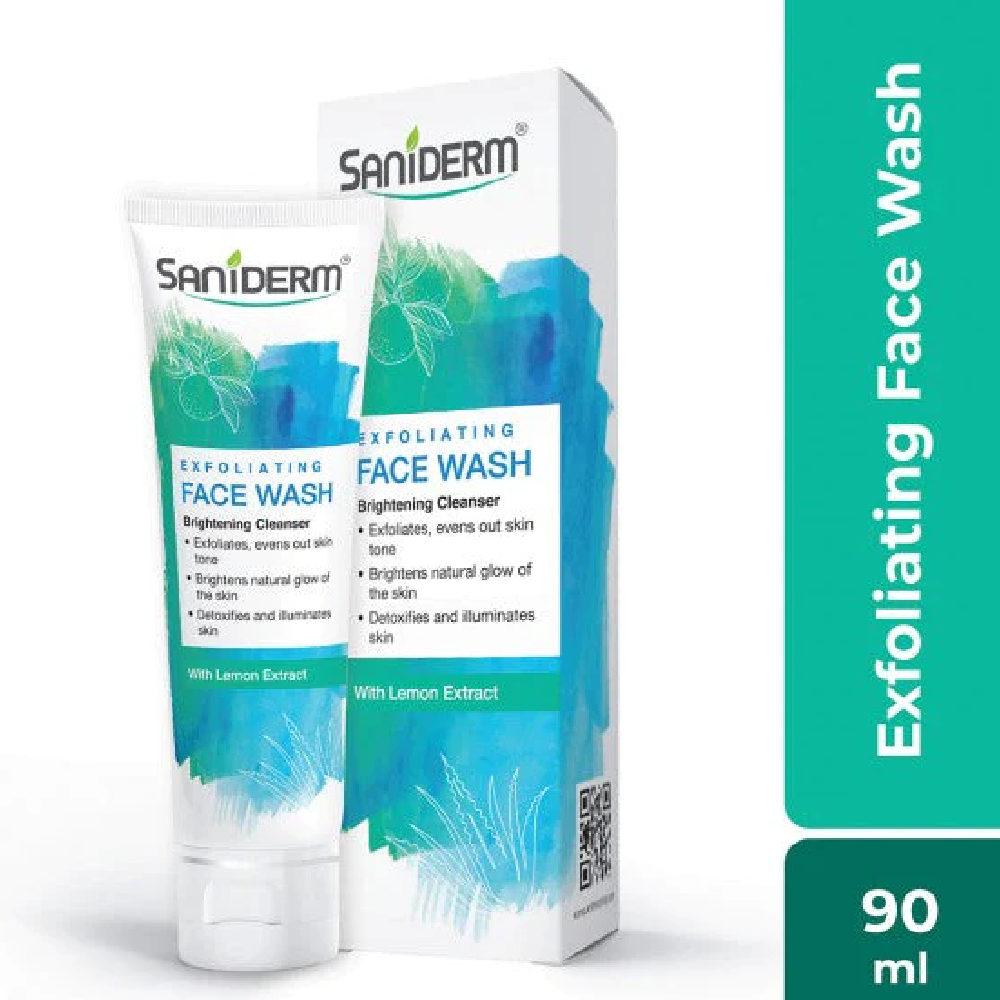 SANIDERM EXFOLIATING FACE WASH LEMON EXTRACT 90 GM