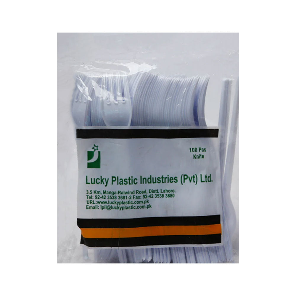 LUCKY PLASTIC DISPOSABLE FORK LARGE 100PC PACK
