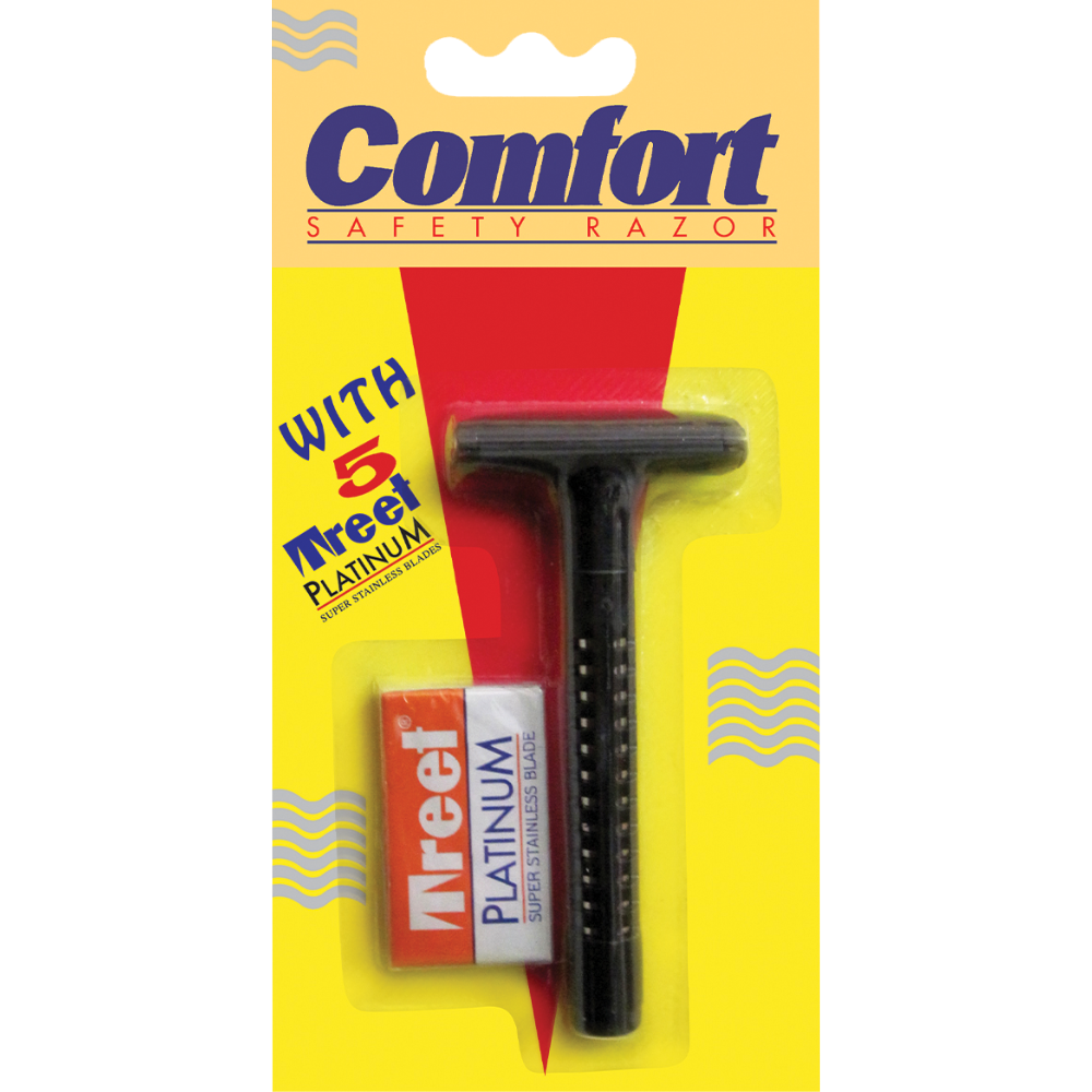 Treet Razor Golden TREET COMFORT SAFETY RAZOR WITH 5 BLADE 1PCS – Al-Fatah
