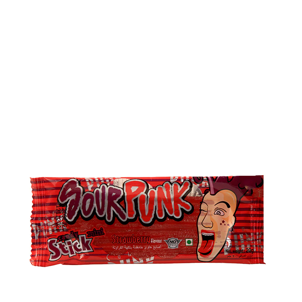 Punk Rocker Candy SOUR PUNK CANDY STICK STRAWBERRY FLAVOUR 20 GM – Al-Fatah