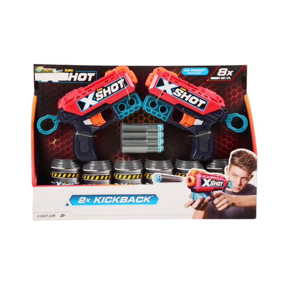 36202 ZURU X SHOT TWIN KICKBACK DART GUN AKDM
