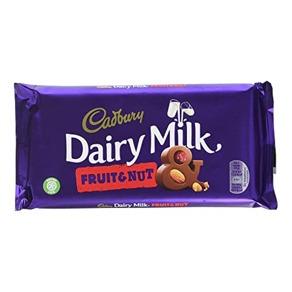 CADBURY DAIRY MILK CHOCOLATE FRUIT & NUT 180 GM