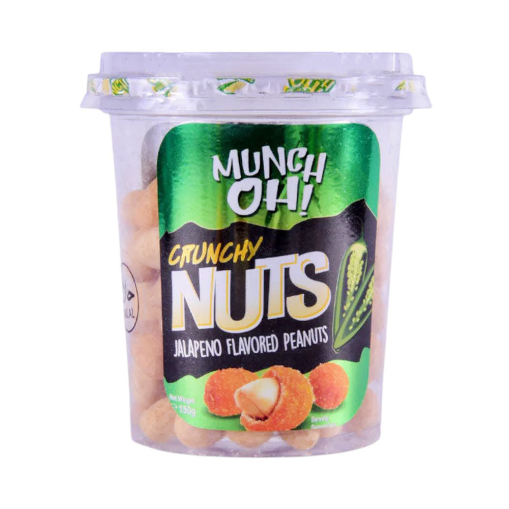 MUNCH OH CRUNCHY NUTS JALAPENO PEANUTS 150GM