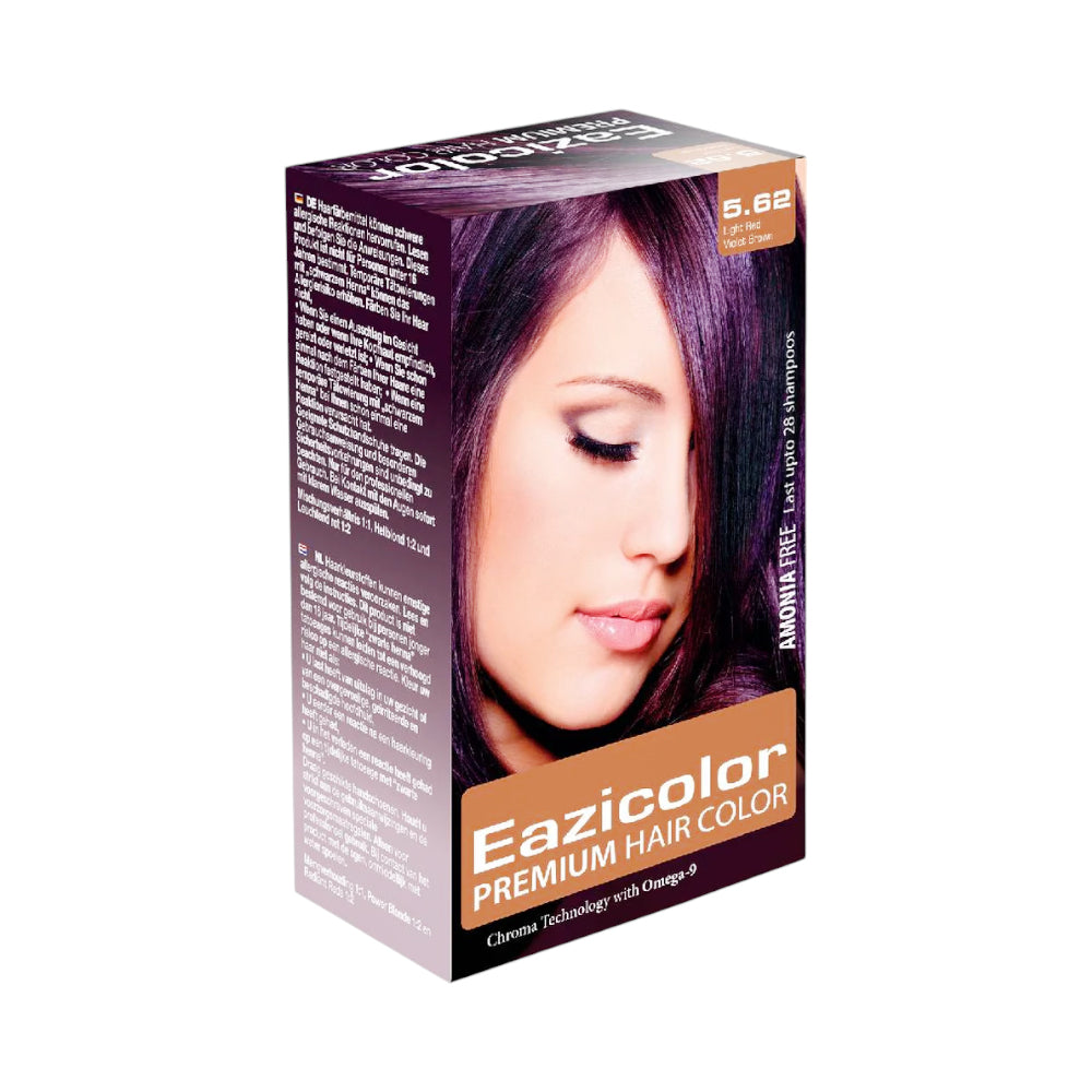 EAZICOLOR PREMIUM KIT FOR WOMEN 5.62 LIGHT RED VIOLET BROWN