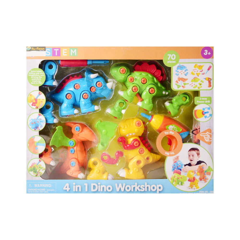 2058 PLAY GO 4IN1 DINO WORK SHOP 70PC H.B