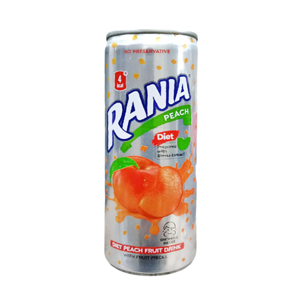 RANIA DRINK PEACH FRUIT CHEWABLE PIECES TIN 250 ML