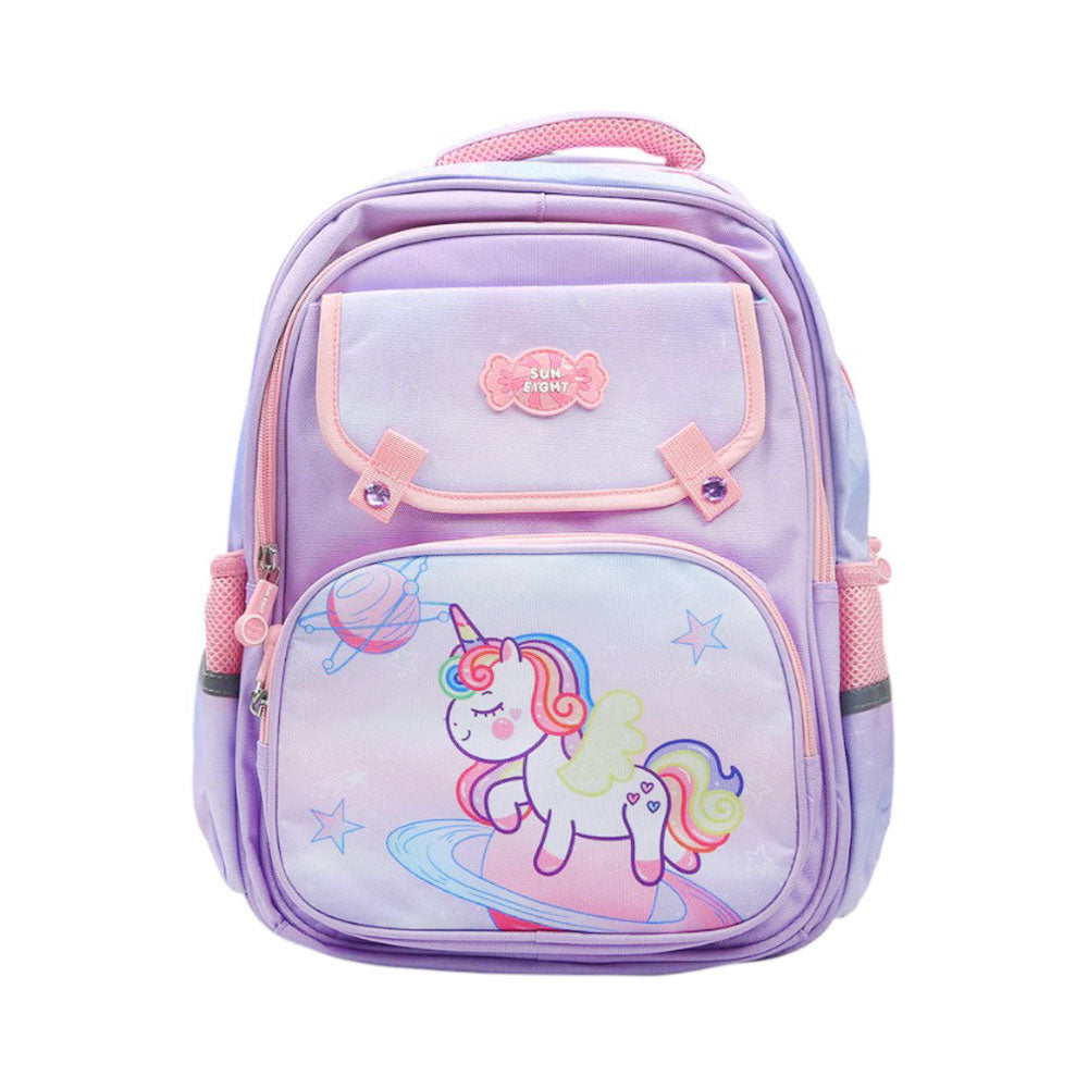22115 KIDS SCHOOL BACK PACK PURPLE UNICORN 16INCH IR