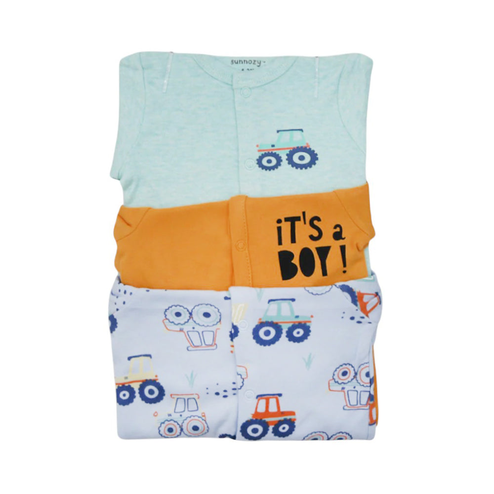 BOYS L/S 3PC SLEEP SUIT MDW-23 6-9M CHI SNYCL355