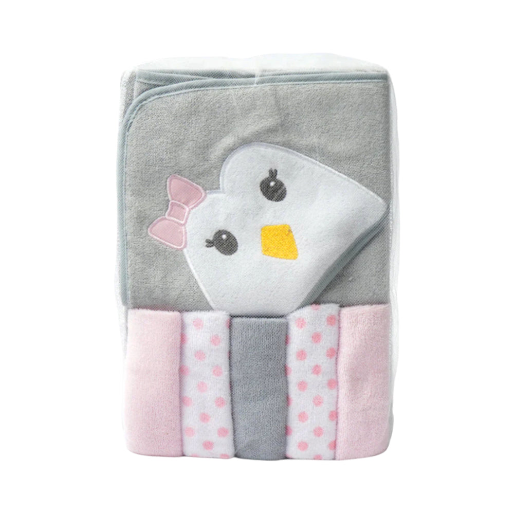 BABY BATH TOWEL HOODED W 5PC FACE TOWEL MDW-23 CHI 05258