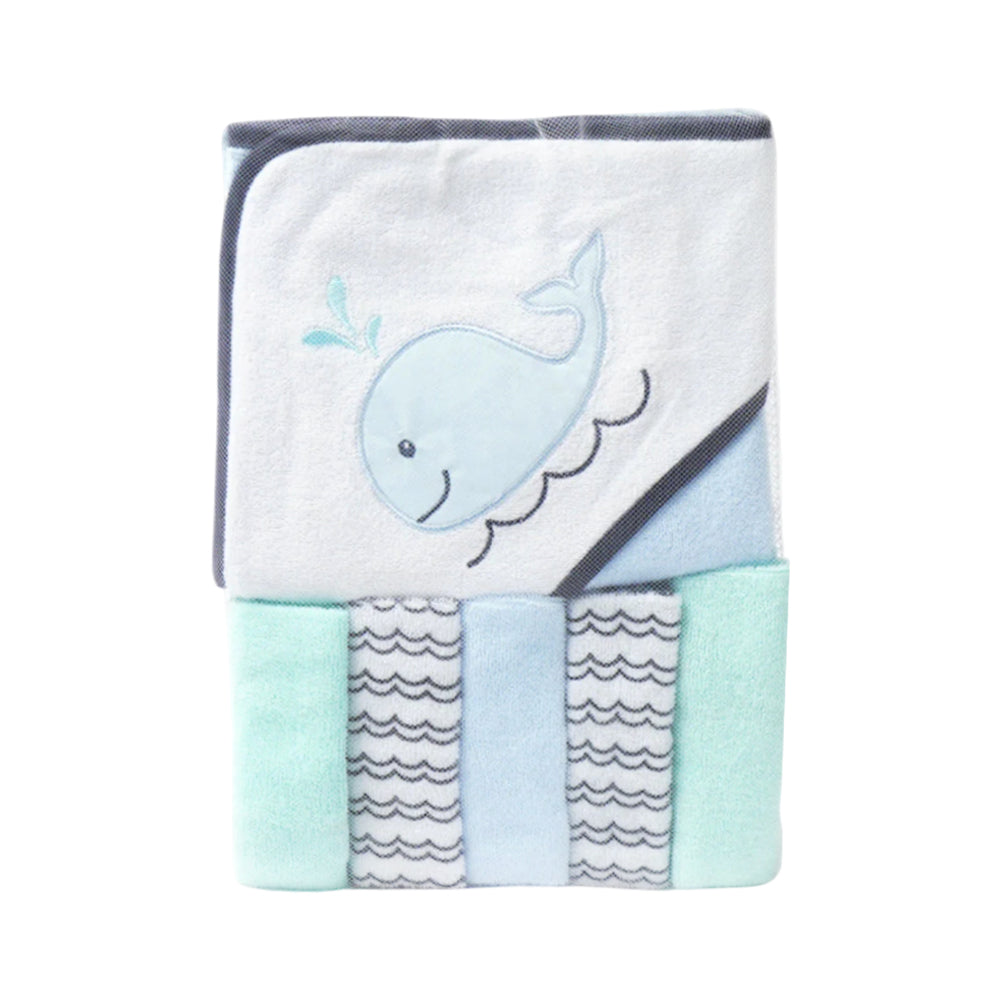 BABY BATH TOWEL HOODED W 5PC FACE TOWEL MDW-23 CHI 05267