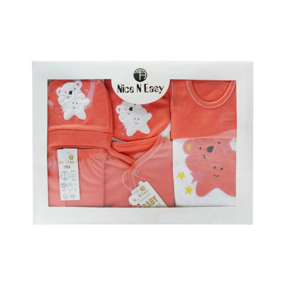 BABY GIFT SET 7PCS NICE & EASY MZW-23 DARK PINK