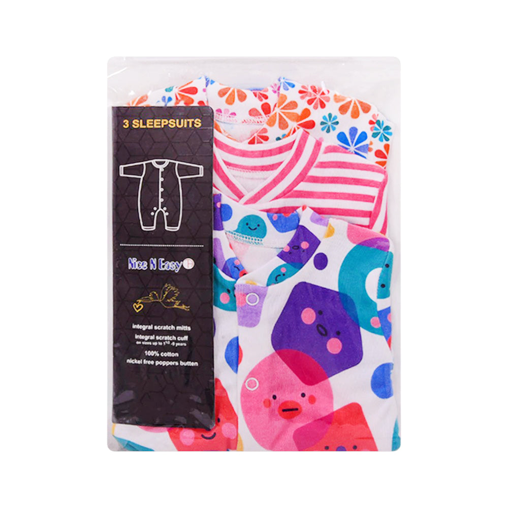 UNISEX L/S 3PC SLEEP SUIT W SOCKS N&E MZW-23 TANNY BABY