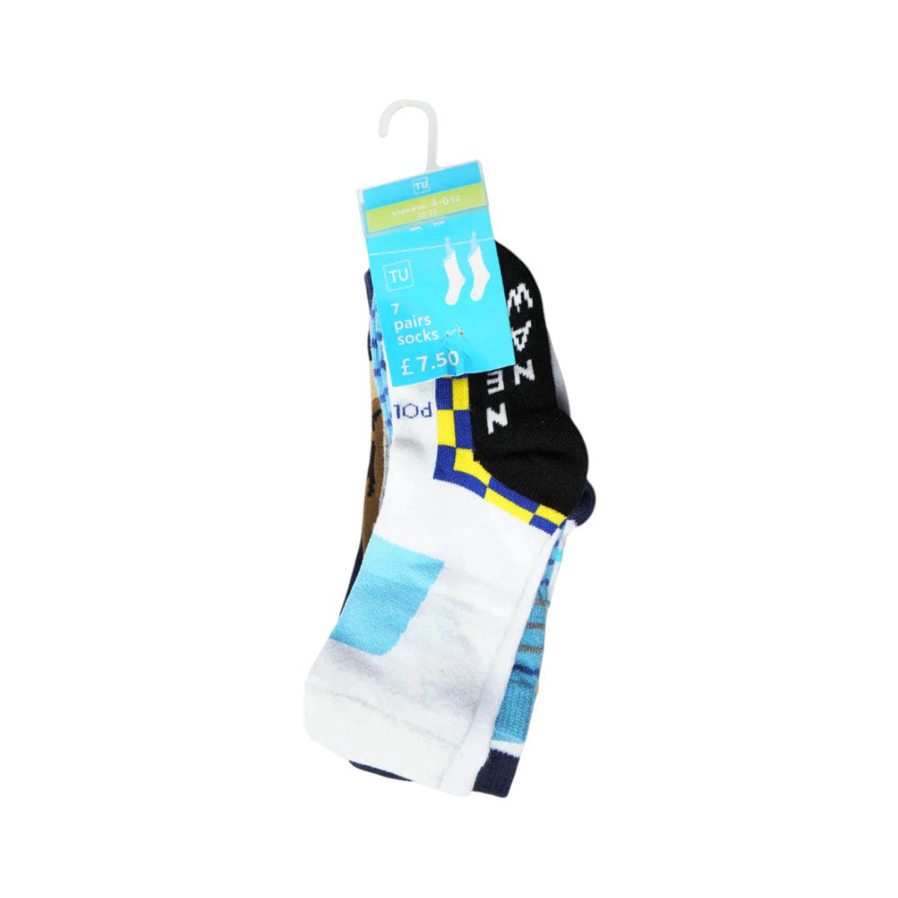 BOYS SOCKS 7PC PACK MDW-23 4-6.5M