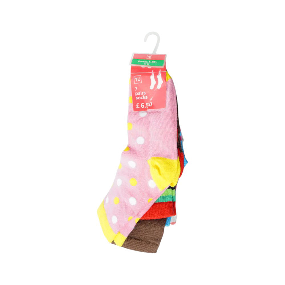 GIRLS SOCKS 7PC PACK MDW-23 6-8.5M