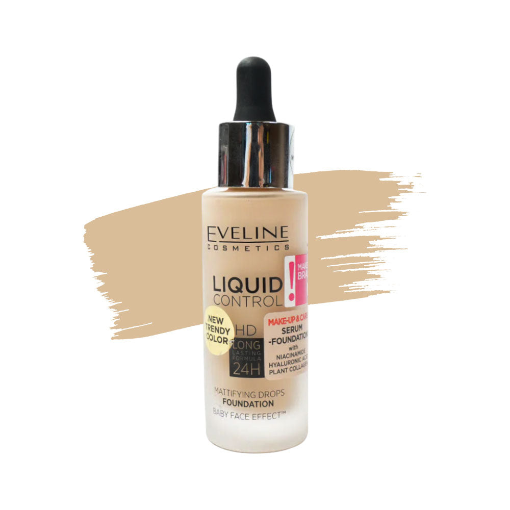 EVELINE LIQUID CONTROL MATT DROPS FOUNDATION LIGHT ROSE  25