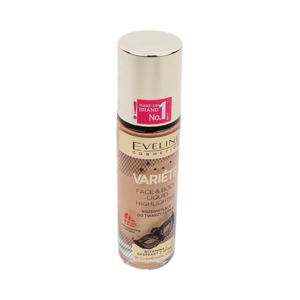 EVELINE VARIETE FACE & BODY LIQUID HIGHLIGHTER 01 CHAMPAGNE