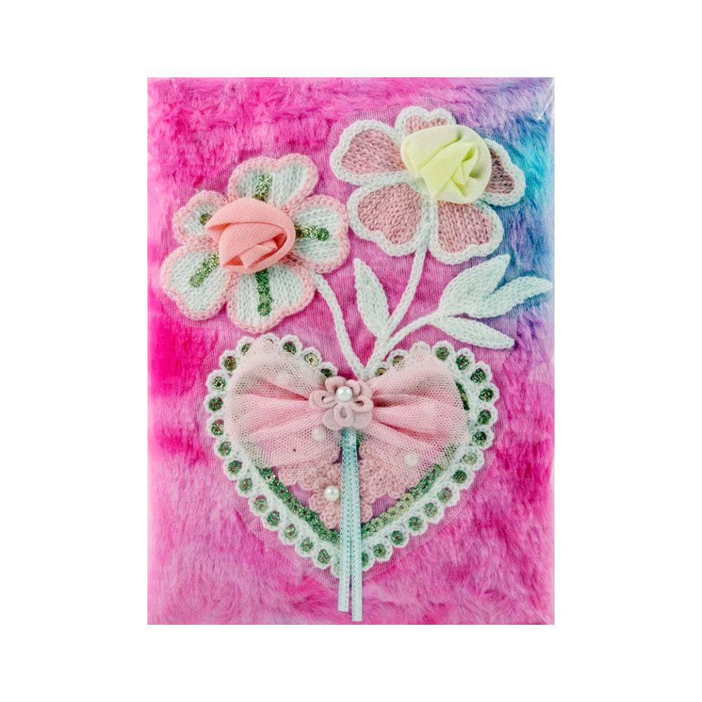 12-170 NOTE BOOK FURR HEART & FLOWER