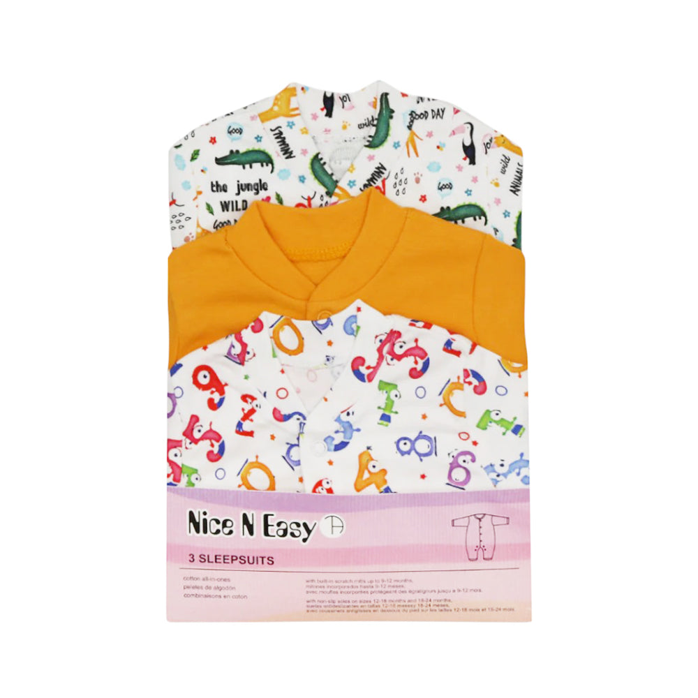 BOYS L/S 3PC SLEEP SUIT W/O SOCKS N&E MZS-24 N.B HC-029