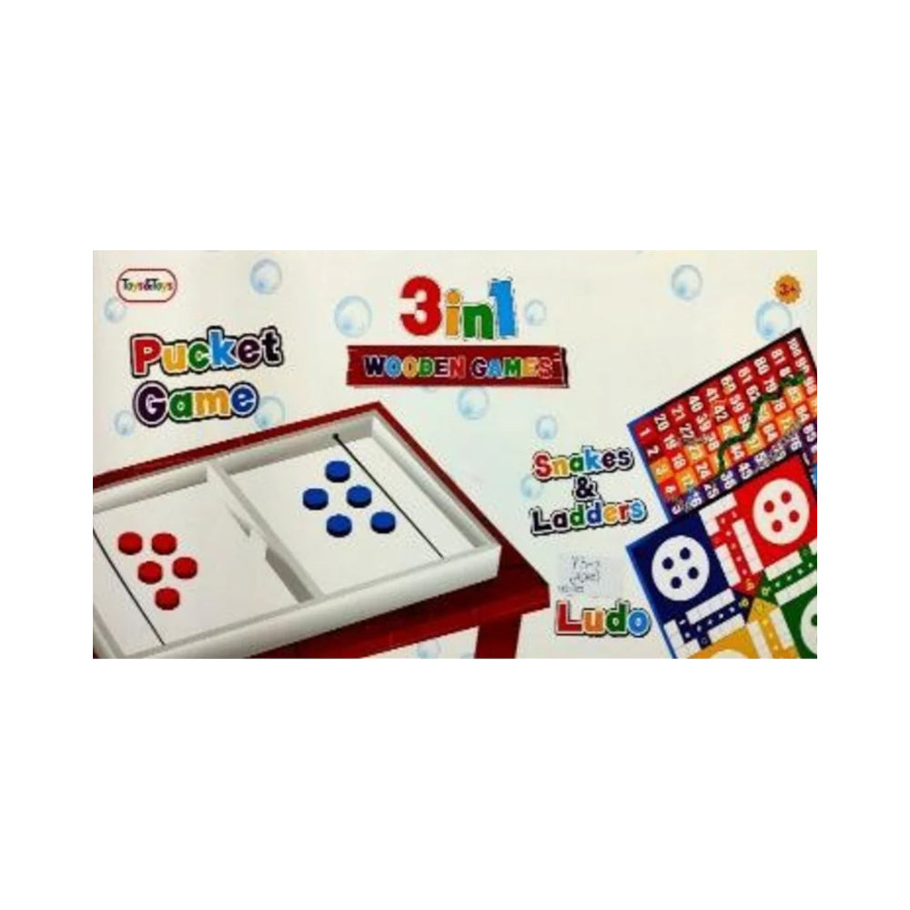 P3-01 Wooden Pucket Game 3IN1