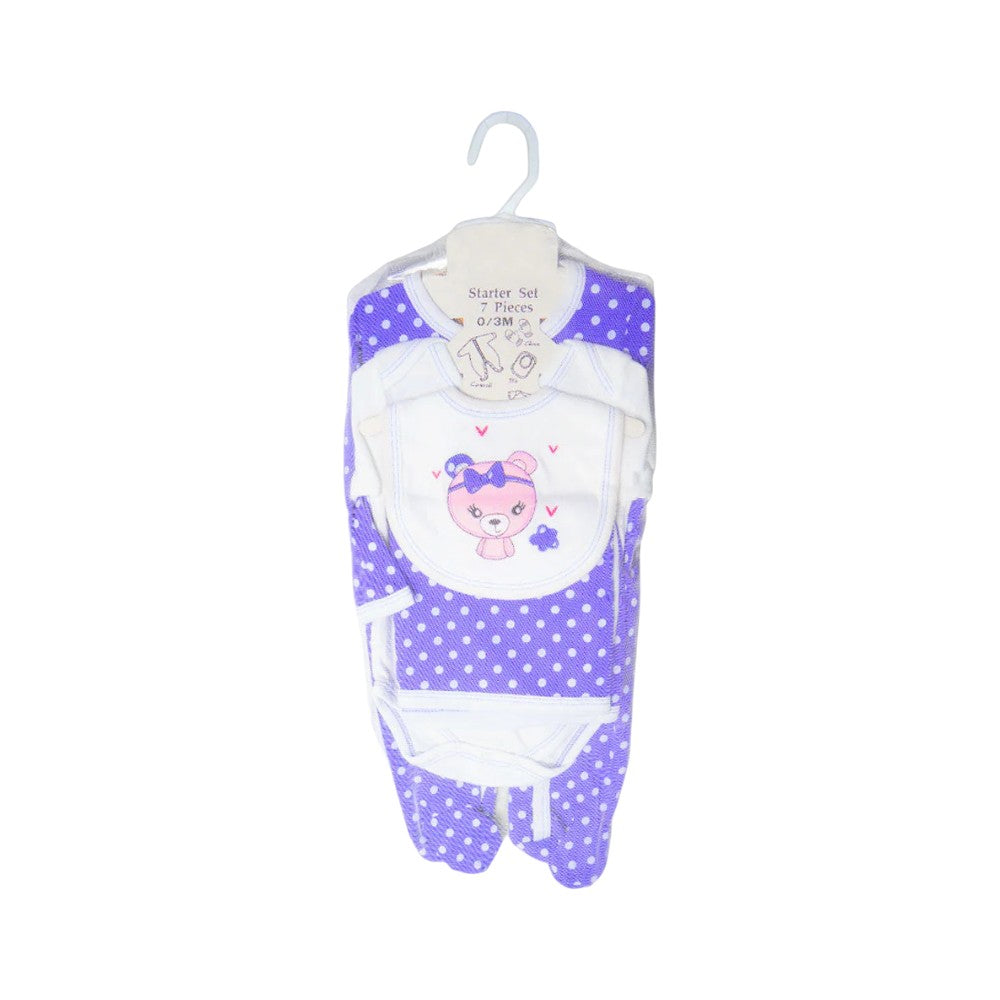 GIRLS 7PC GIFT SET HANGER MZS-24 0-3M 10575A