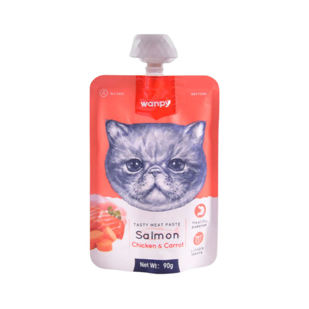 WANPY ADULT CAT TASTY MEAT PASTE SALMON CHICKEN & CARROT POU