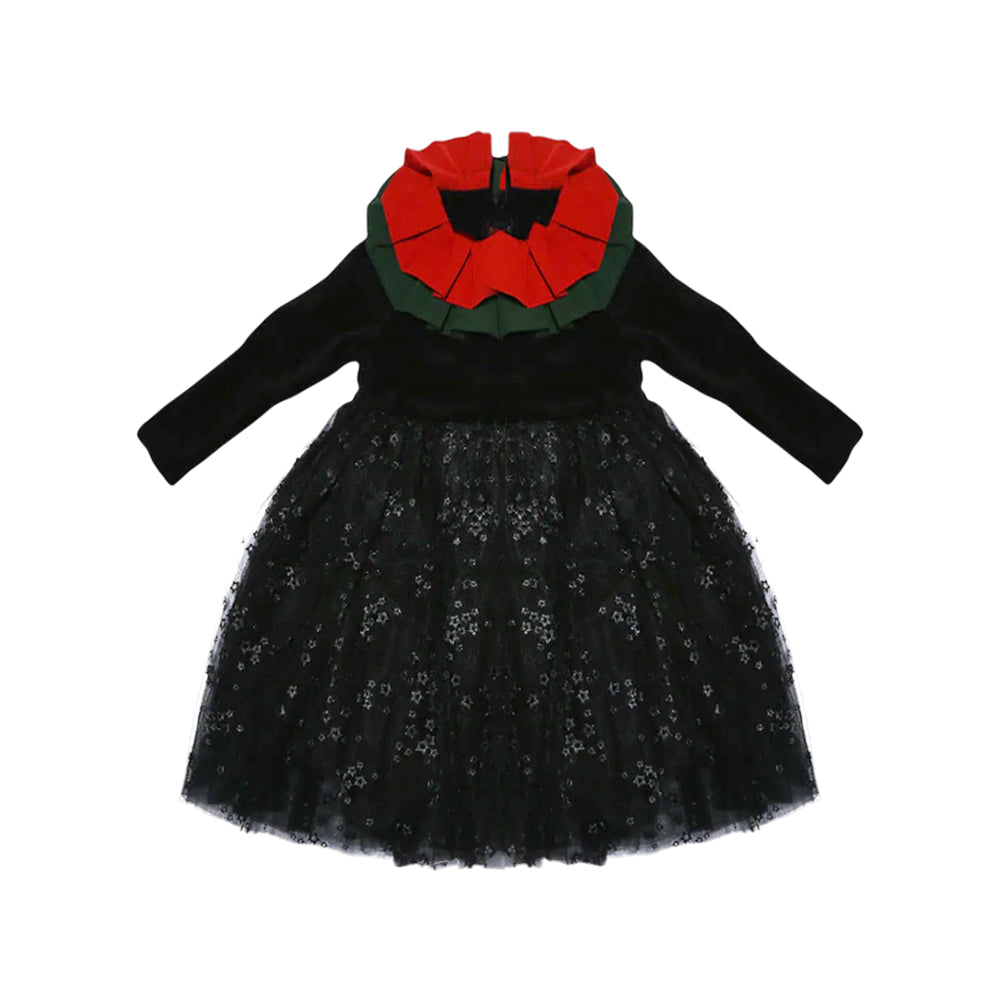 GIRLS L/S FANCY FROCK MZW-24 4-5 YEAR 005